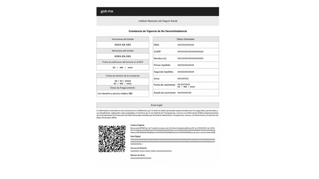 Carta de No Derechohabiente IMSS