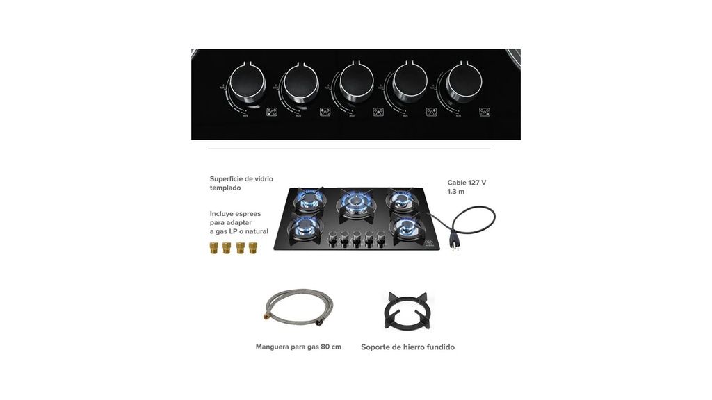 Parrilla de Gas 5 Quemadores Premium