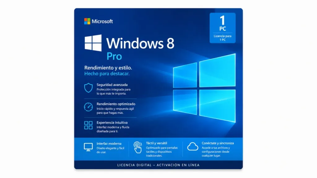 Licencia Digital Permanente | Windows 8 Pro