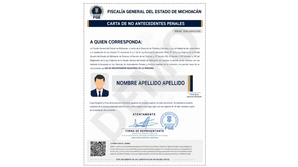 Carta de No Antecedentes Penales