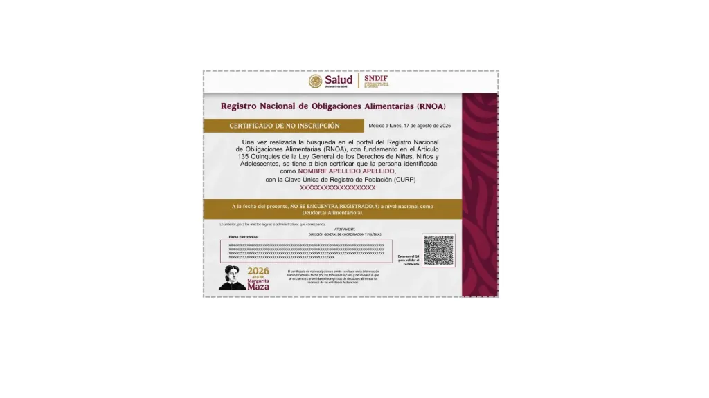 Registro Nacional de Obligaciones Alimentarias (RNOA)